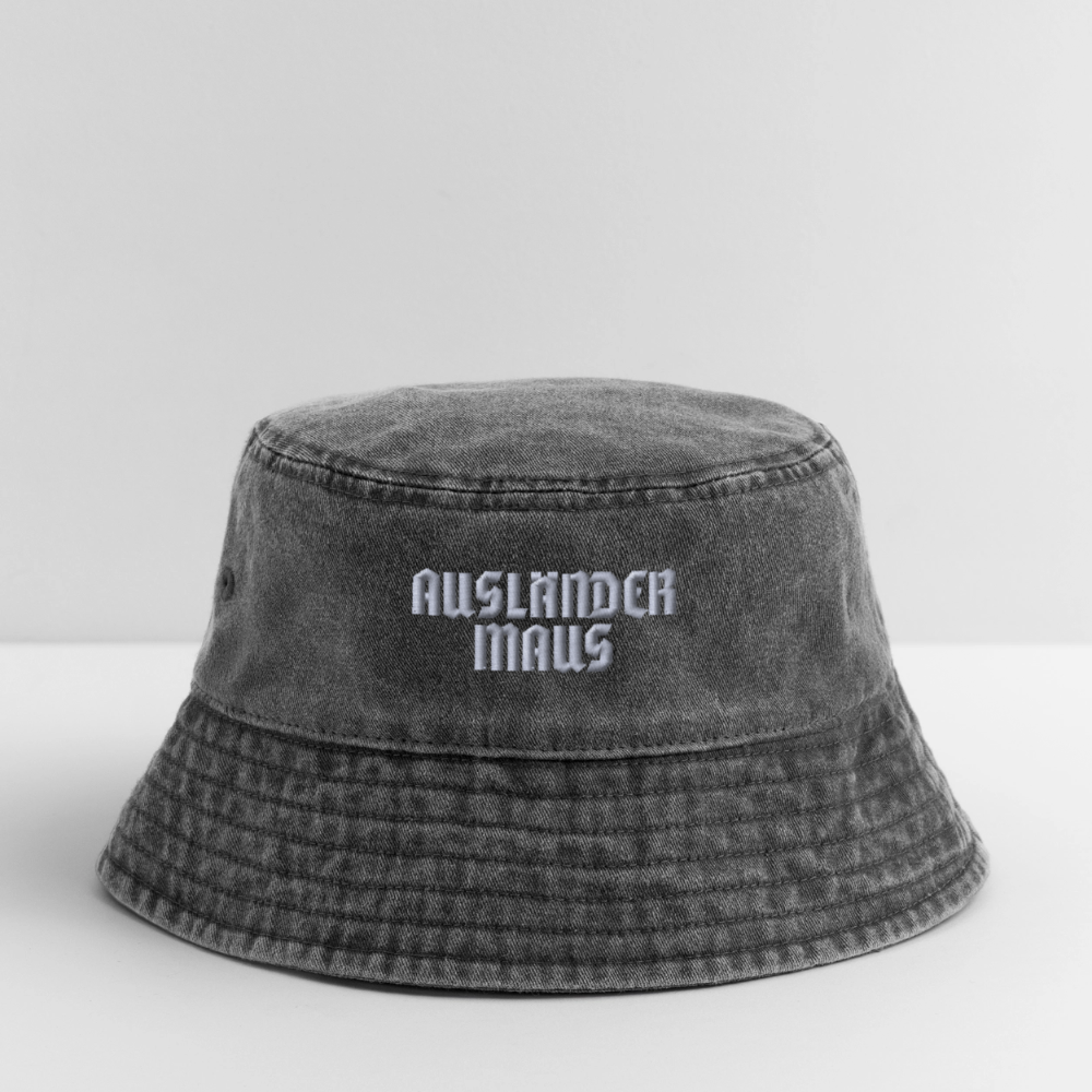 Ausländer Maus "Fraktur" Bucket Hat - Vintage Schwarz
