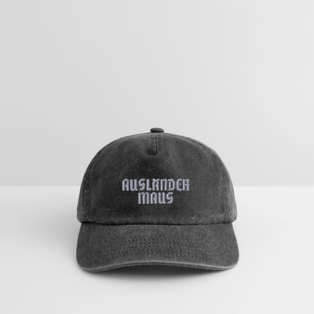 Ausländer Maus "Fraktur" Cap - Vintage Schwarz