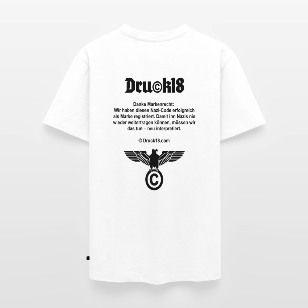 Druck18 "Kauft nicht bei Nazis" T-Shirt - Weiß
