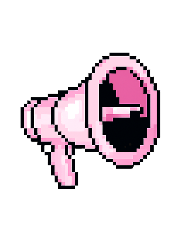 Pixeliges rosa Megaphone
